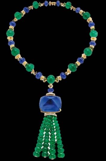 Elizabeth Taylor Emerald and Sapphire Necklace